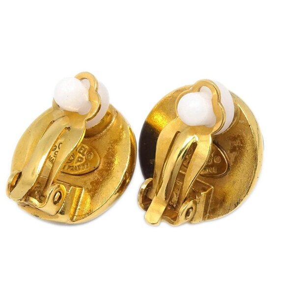 Chanel Gripoix Button Earrings Purple Clip-On 99P 195596 - Picture 3 of 4